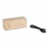 Houten Wekker Klok met Rode LED Display met USB Kabel 16 x 6 x 6cm