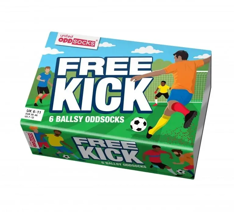 Odd Socks Heren Sokken Free Kick Multipack Mismatched 39-46 Cadeaudoos