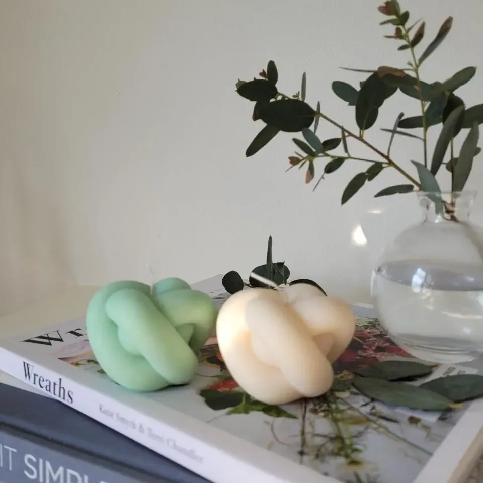 Knoop Kaars Munt Groen Deco Kaars 1 stuk