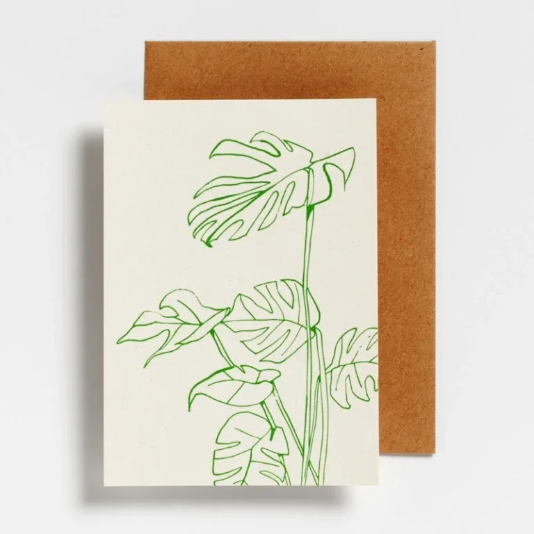 HELLO AUGUST - Wenskaart Monstera A6