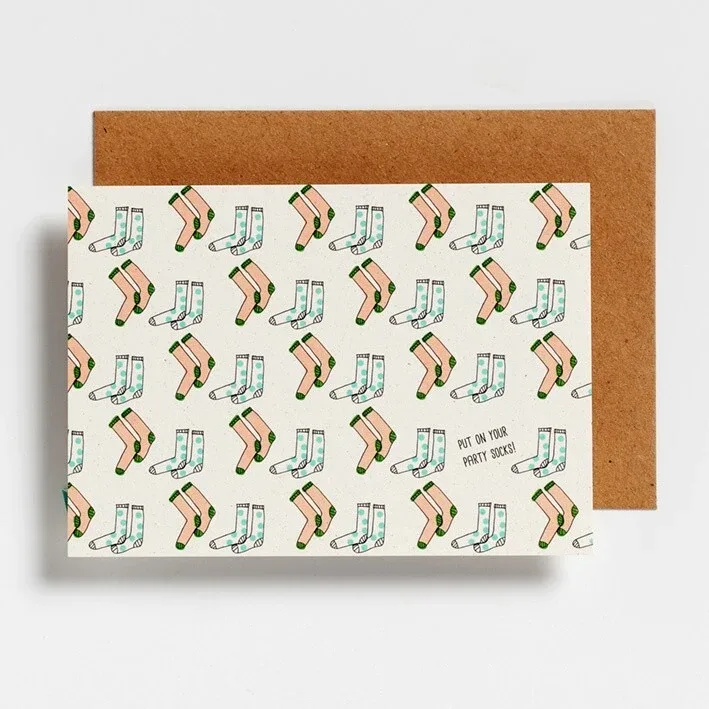 HELLO AUGUST - Wenskaart Put On Your Partysocks A6