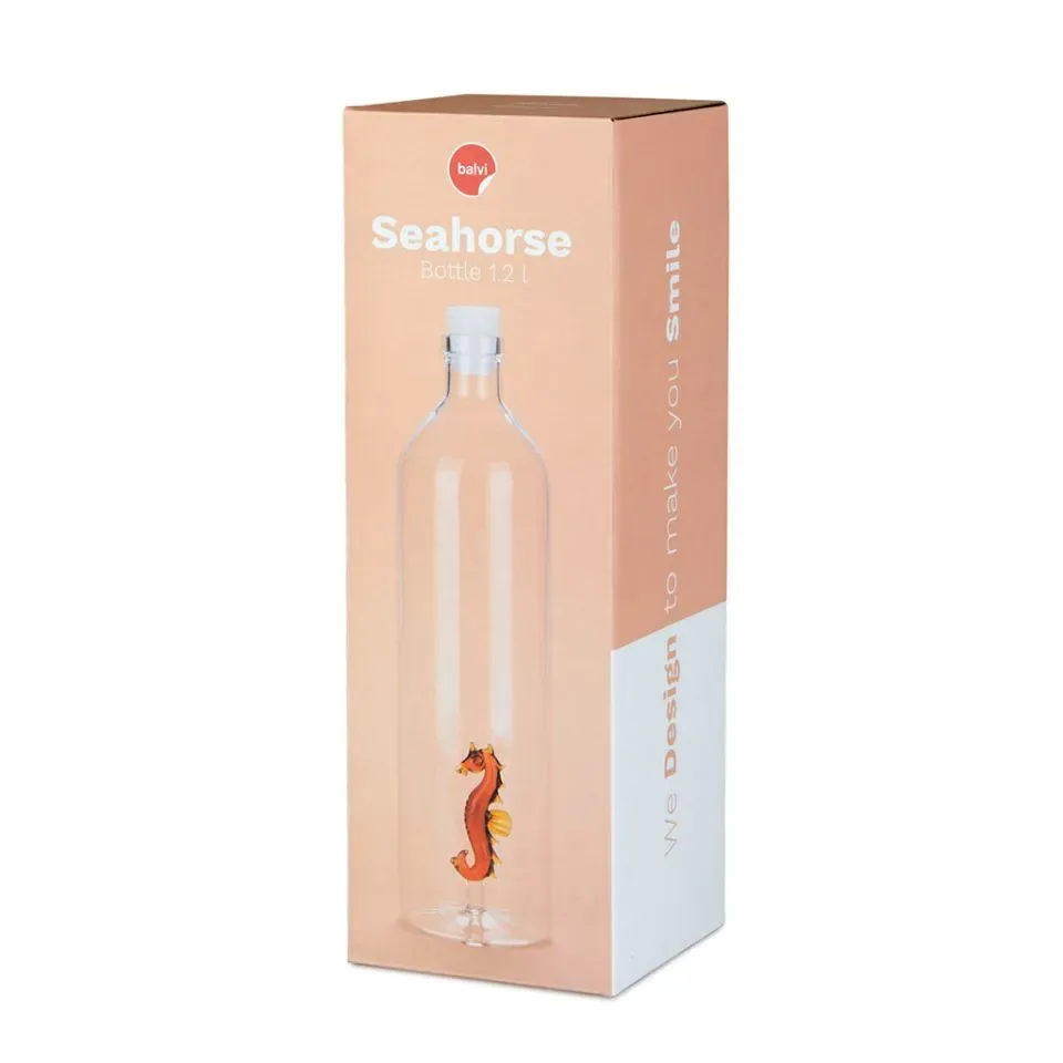 Balvi Waterfles Karaf Zeepaard 1.2L Glas