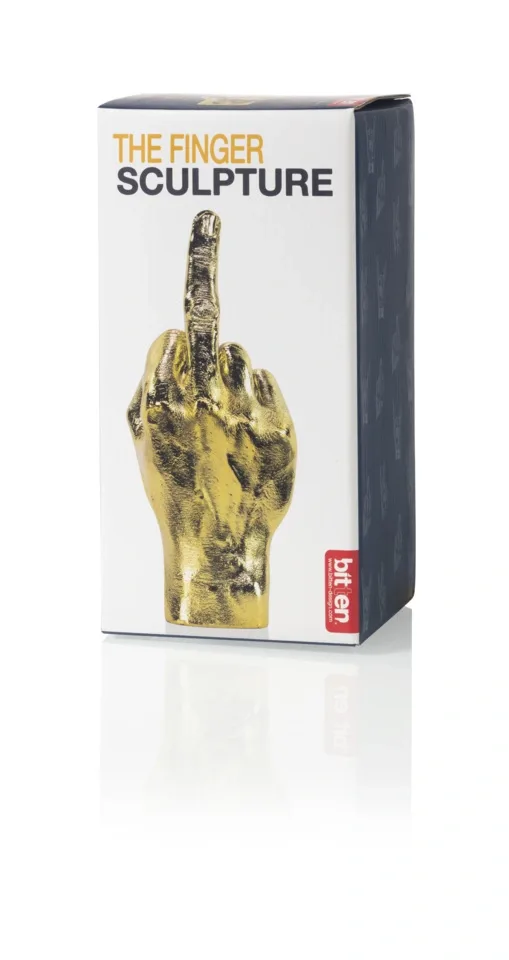 Bitten Sculptuur Beeld Middelvinger Goud