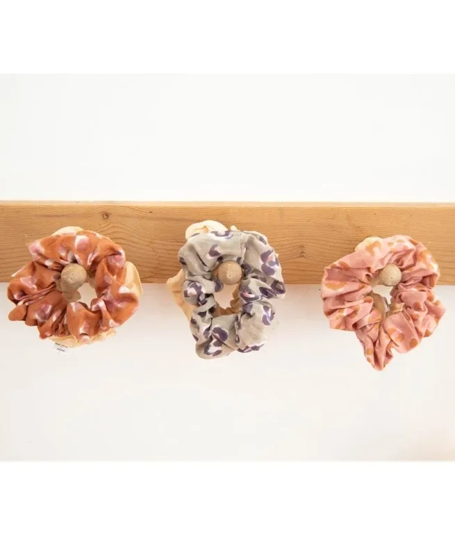 Bindi Atelier Scrunchie Haarelastiek Boho Bengal Caramel 2st