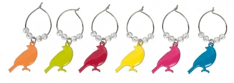 Glasmarkers Vogels voor Wijnglas met Boom