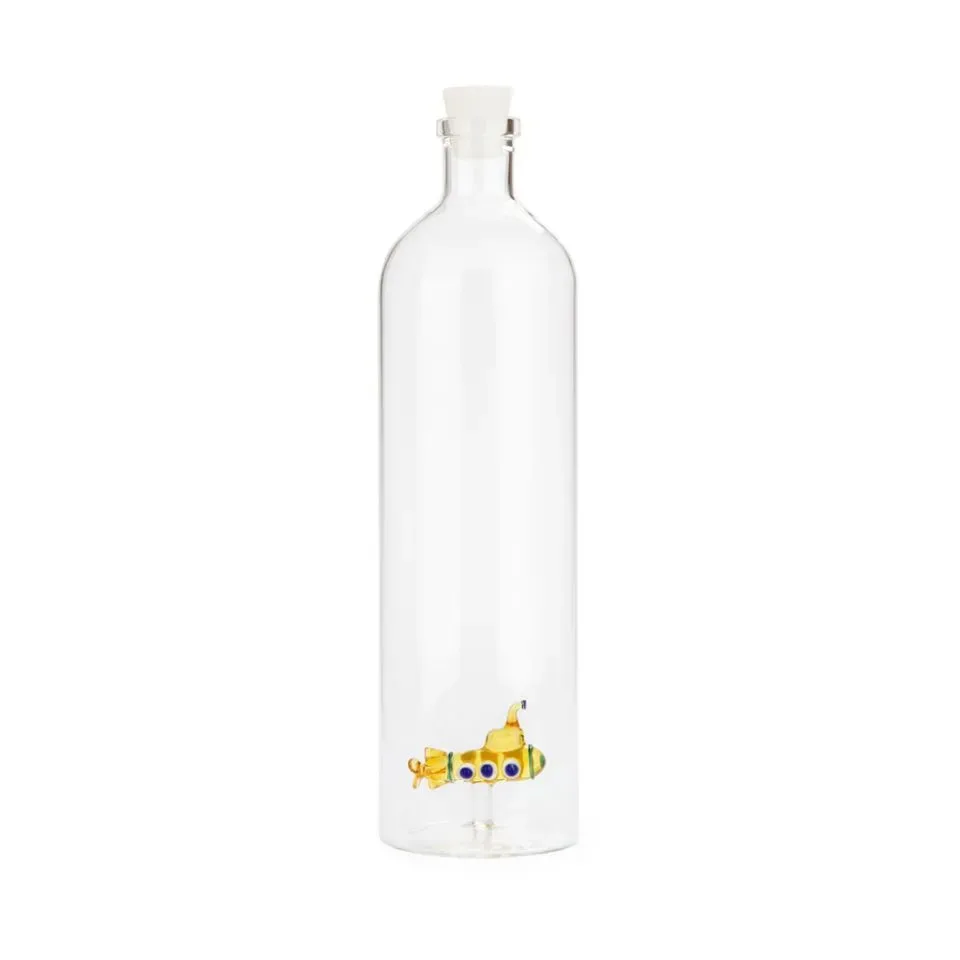 Balvi Waterfles Karaf Onderzeeër Geel Glas 1.2L