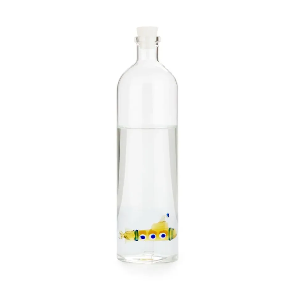 Balvi Waterfles Karaf Onderzeeër Geel Glas 1.2L