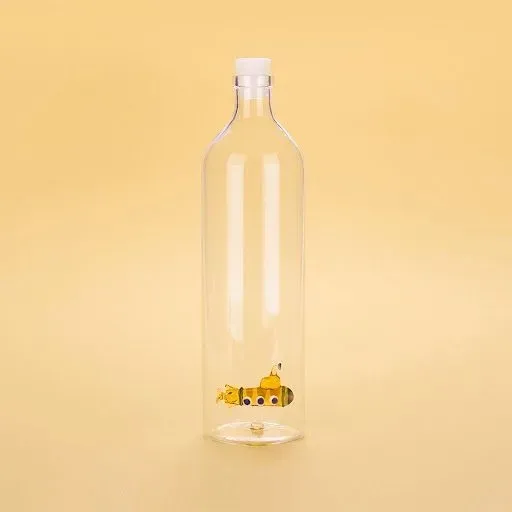 Balvi Waterfles Karaf Onderzeeër Geel Glas 1.2L