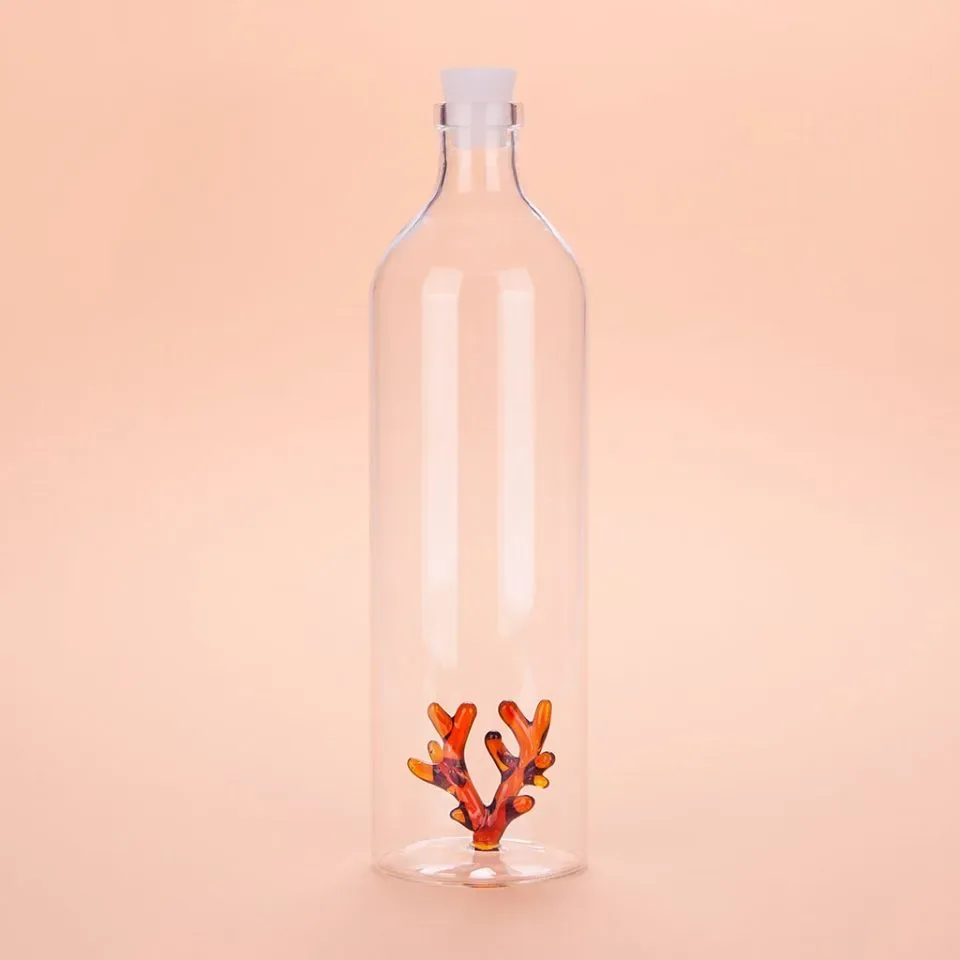 Balvi Waterfles Karaf Koraal Amberkleurig 1.2L Glas