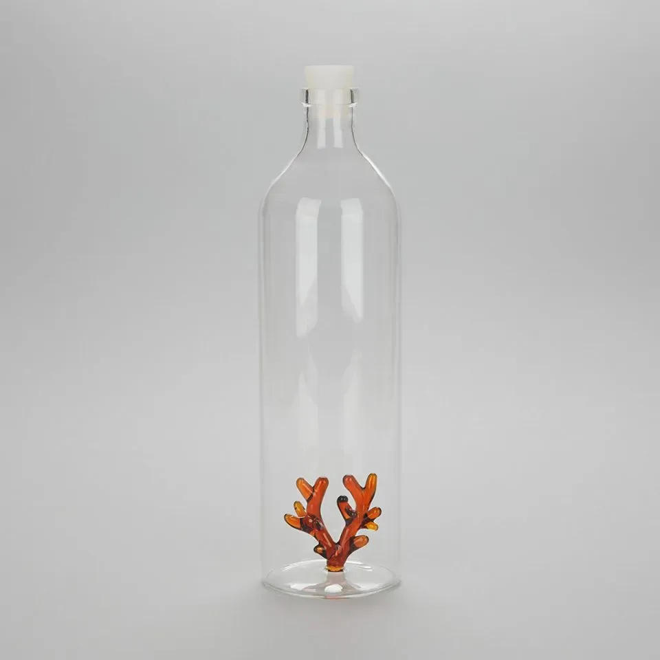 Balvi Waterfles Karaf Koraal Amberkleurig 1.2L Glas