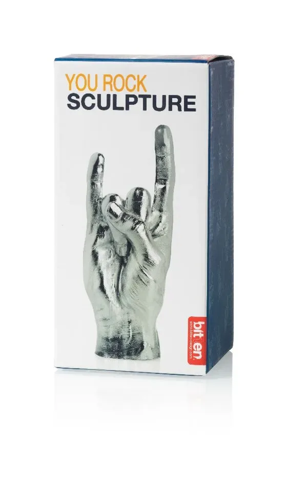 Bitten Design Sculptuur Beeld You Rock Zilver