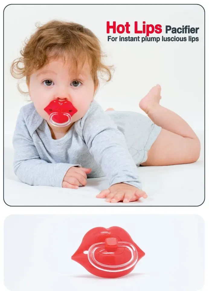 Bitten Design Fopspeen Lippen Rood Baby
