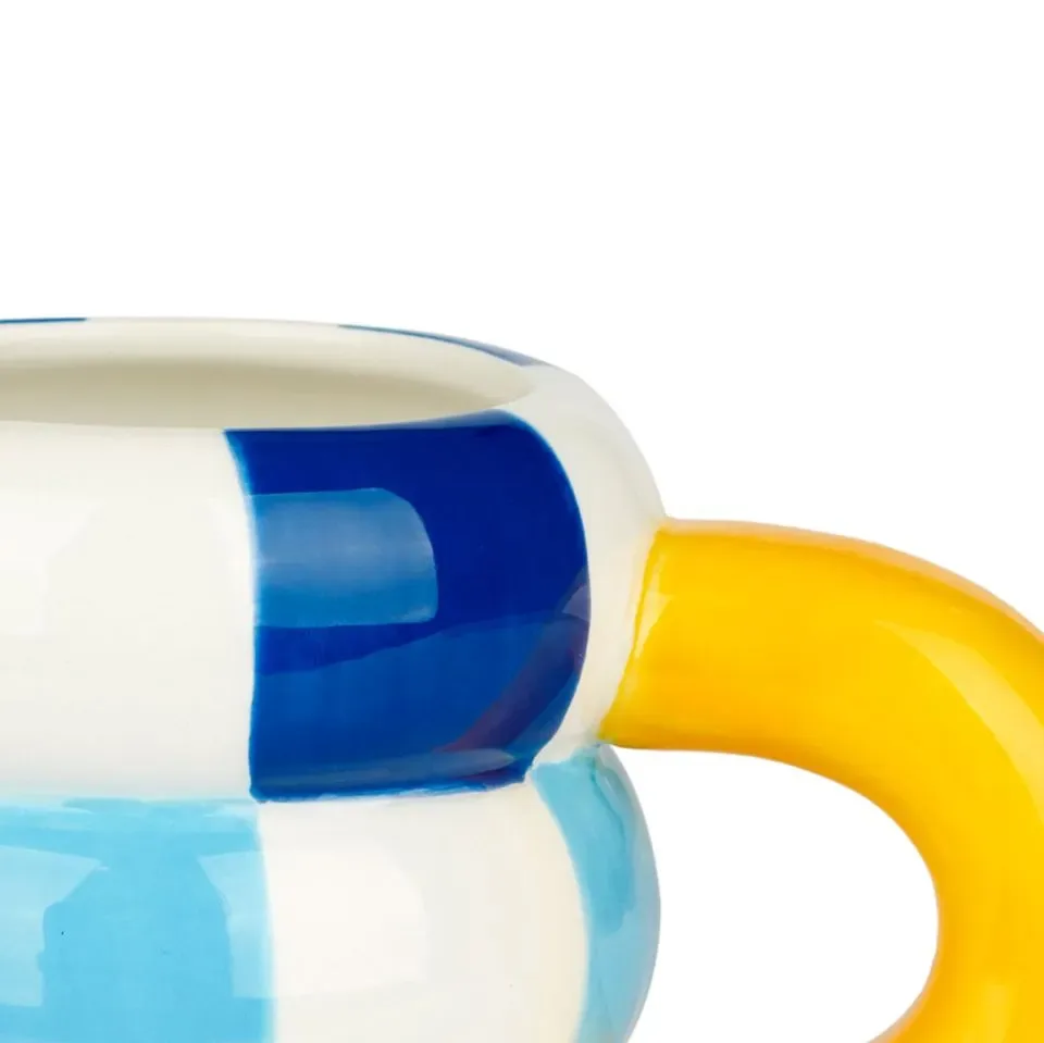 Balvi Mok Tas Beker met Geel Handvat 300ml Keramiek