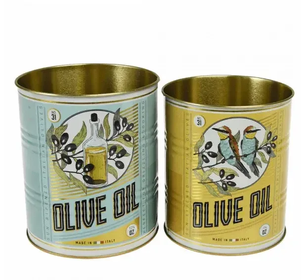 Rex London Voorraad Blikken Set van 2 Olive Oil
