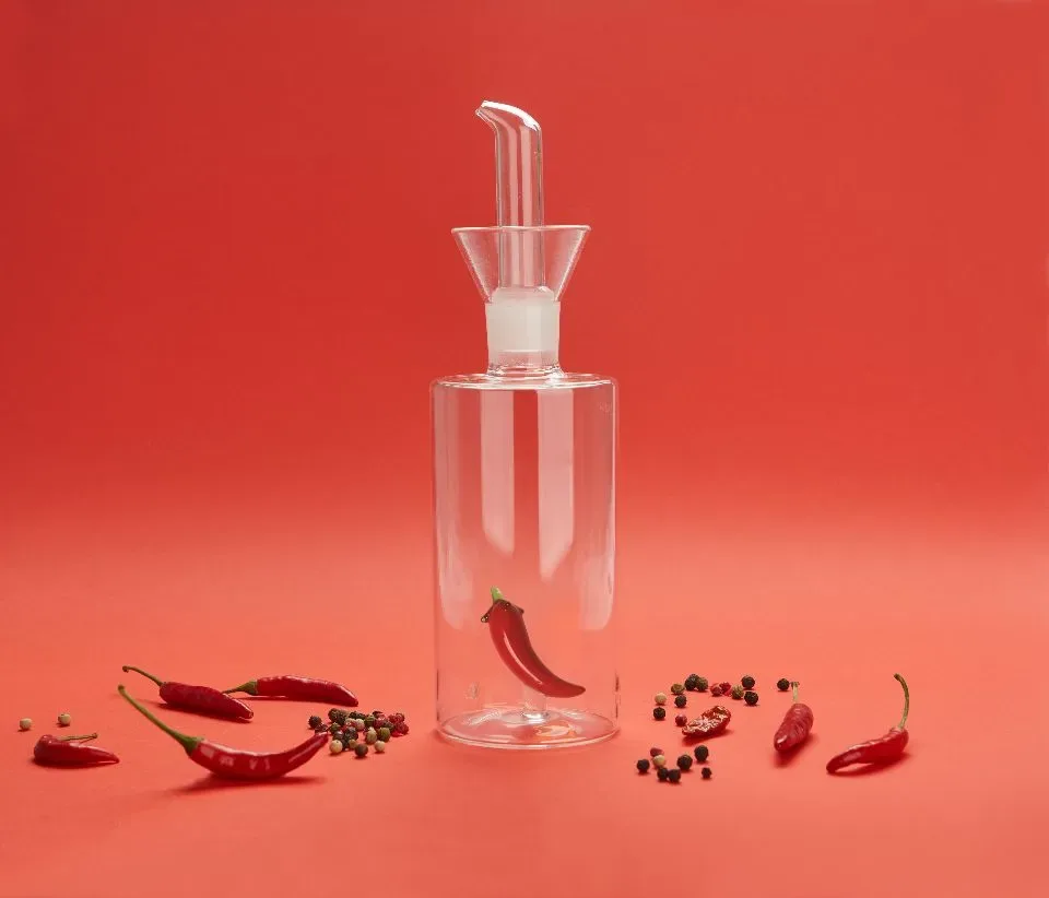 Balvi |  Olie of Azijn Fles Chilli 350 ml No Drip Glas