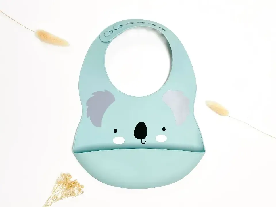 Les Petits Citrons Baby Slabbetje Licht Blauw Silicone