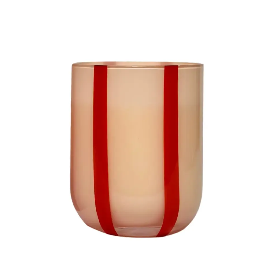 Maegen Drinkglas Strepen Roze Rood Atina