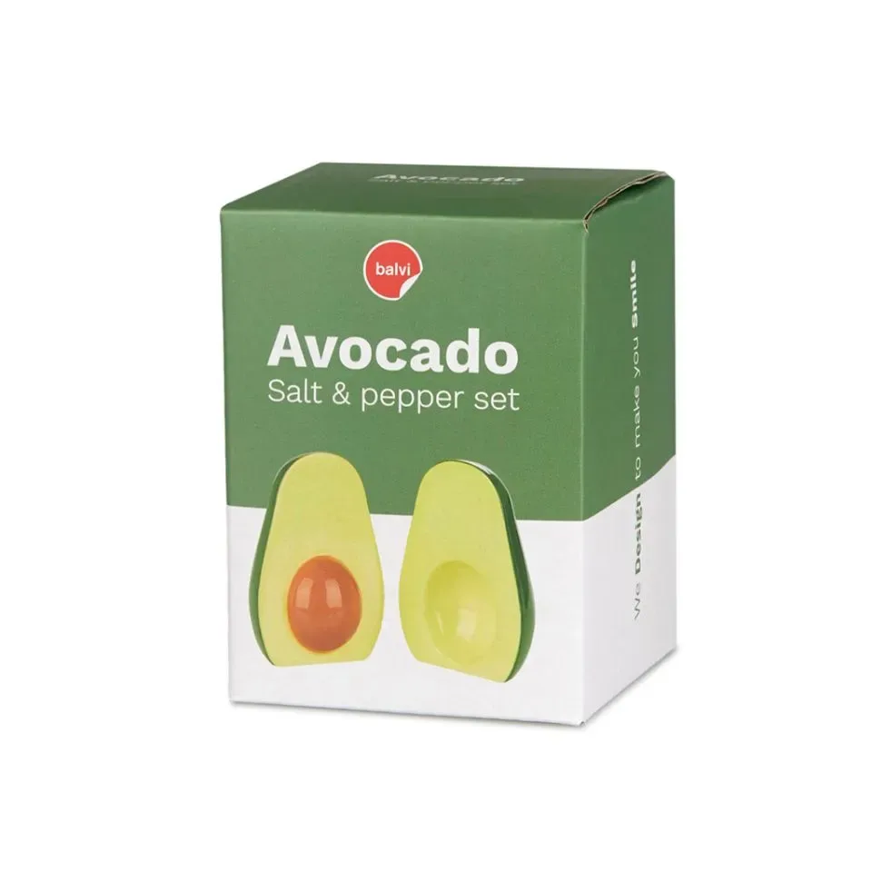 Balvi Peper- en Zoutstel Avocado Groen Porselein