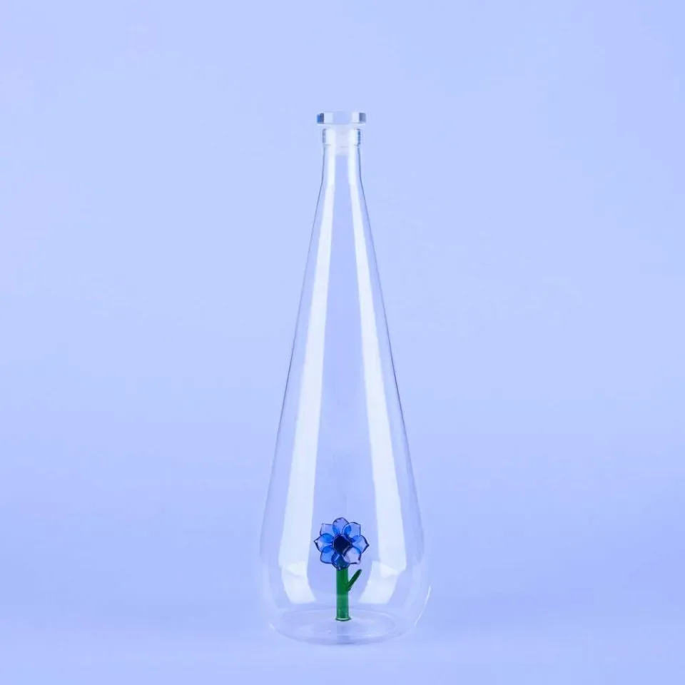 Balvi Waterfles Karaf Anemoon Blauw 1L Glas