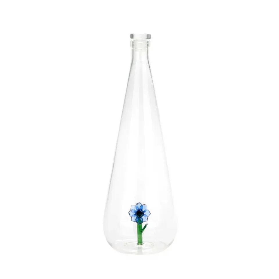 Balvi Waterfles Karaf Anemoon Blauw 1L Glas