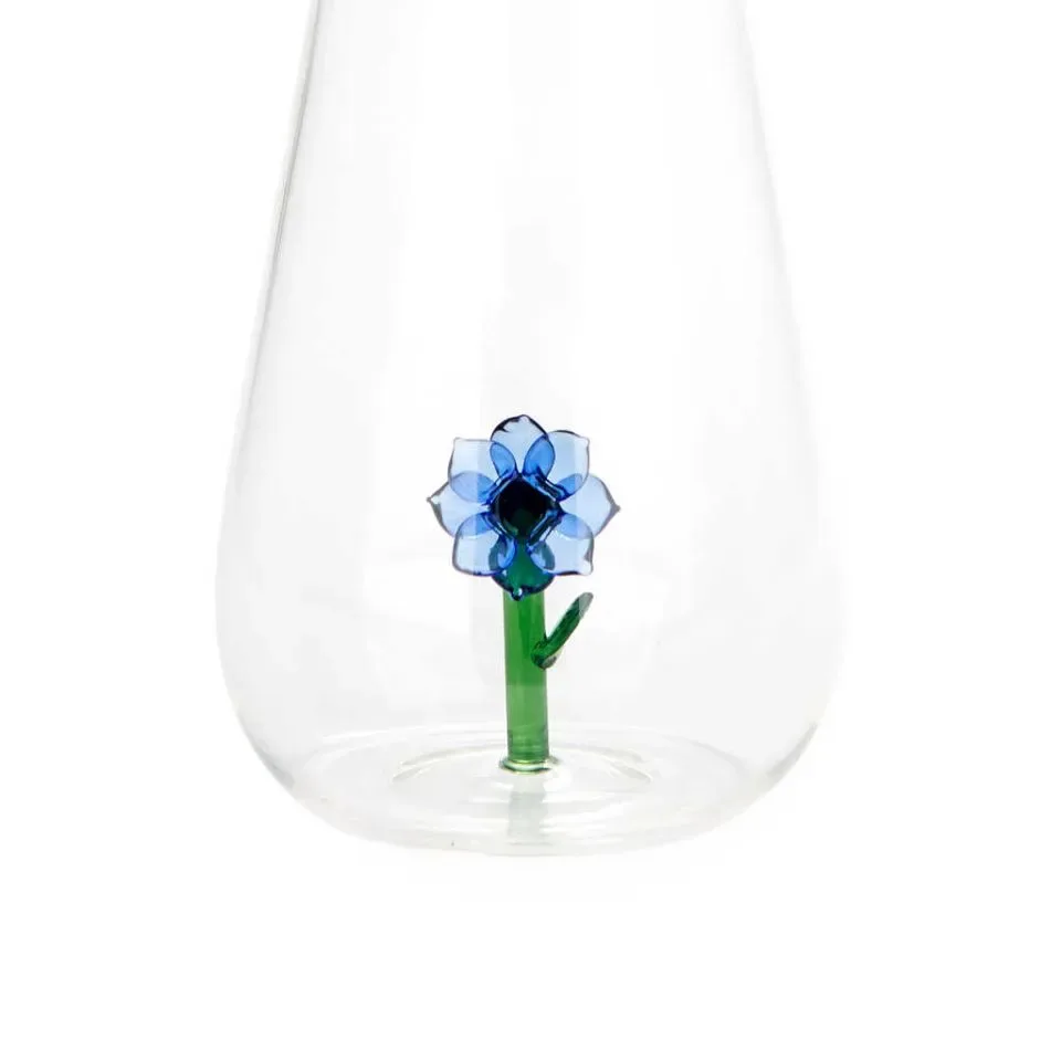 Balvi Waterfles Karaf Anemoon Blauw 1L Glas