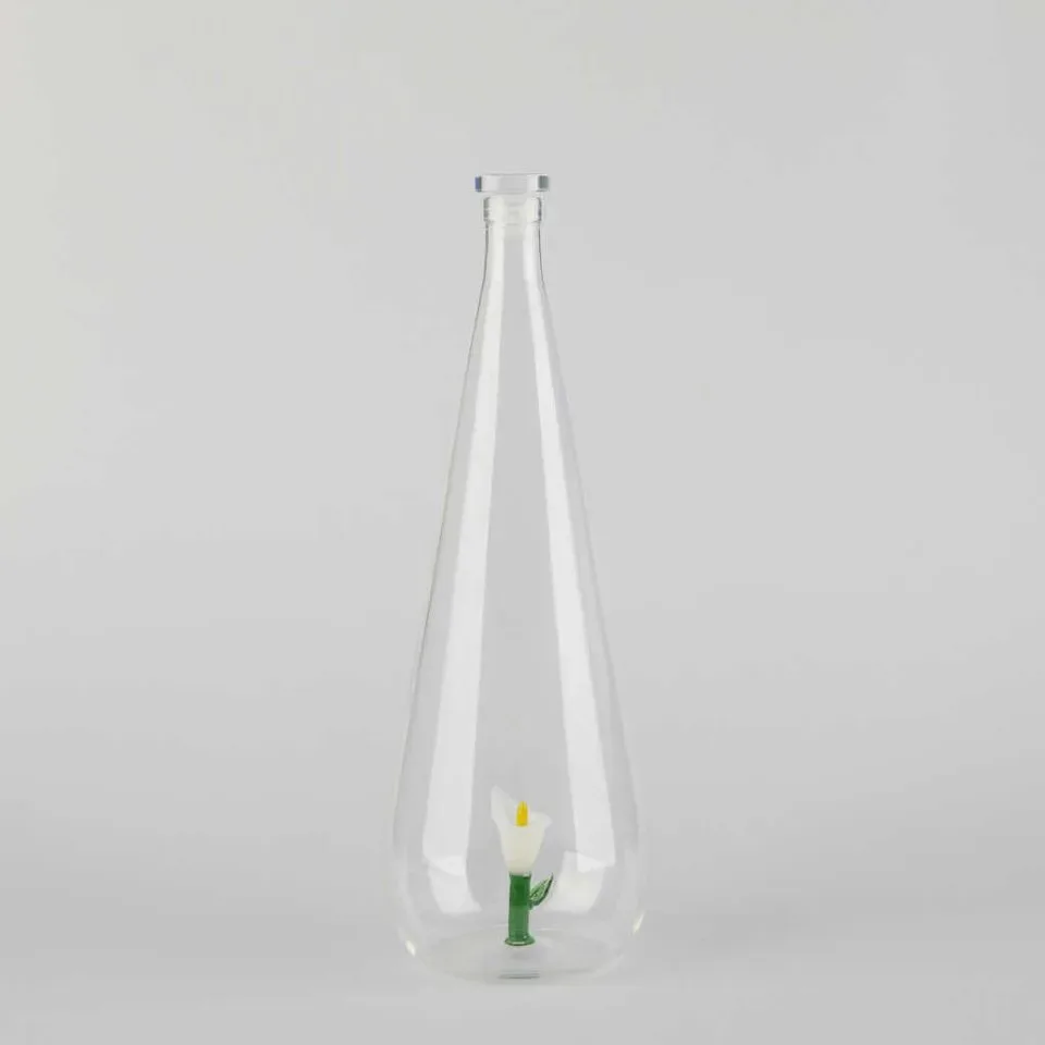 Balvi Waterfles Karaf Lily Wit 1L Glas
