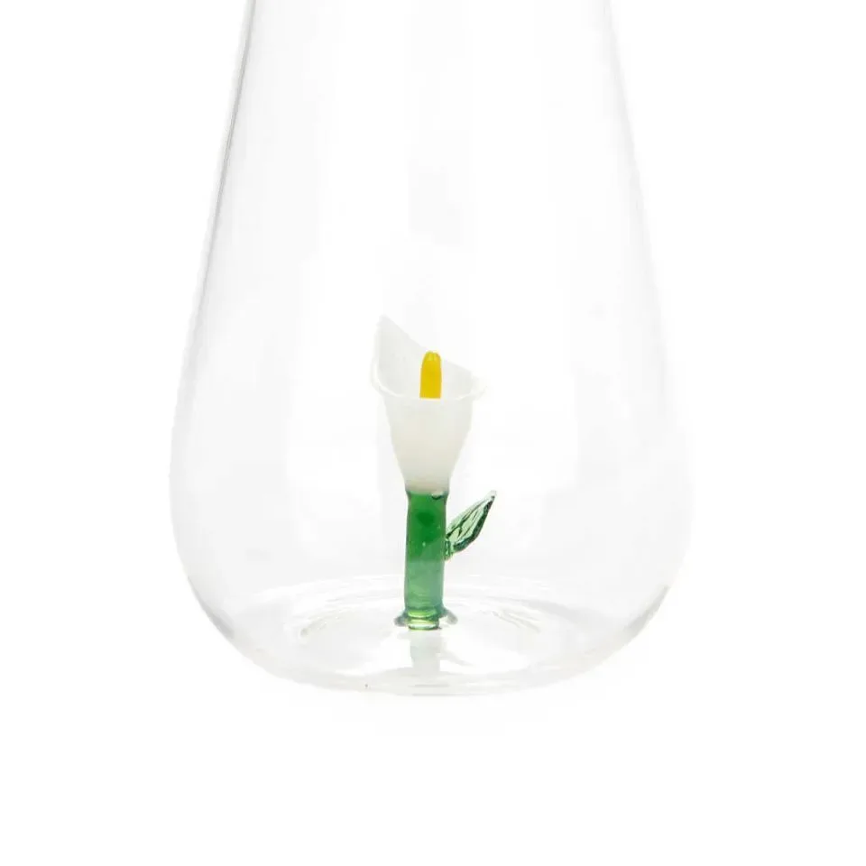 Balvi Waterfles Karaf Lily Wit 1L Glas