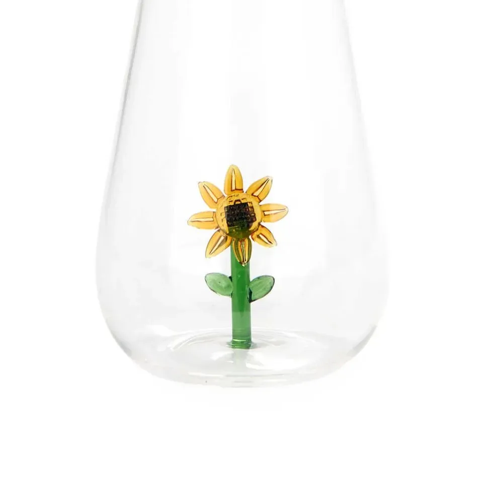 Balvi Waterfles Karaf Zonnebloem 1L glas