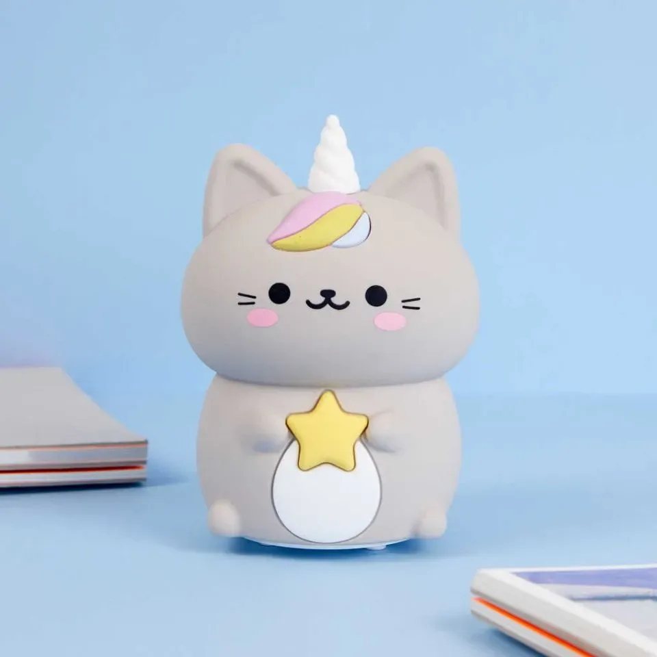 Balvi Nachtlamp Kat Poes Kawaii Grijs USB Kabel