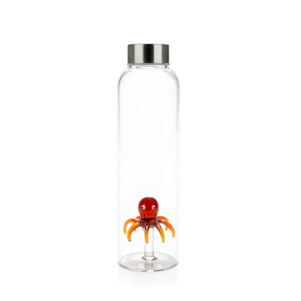 Balvi Waterfles Octopus 0.5L Glas Drinkfles