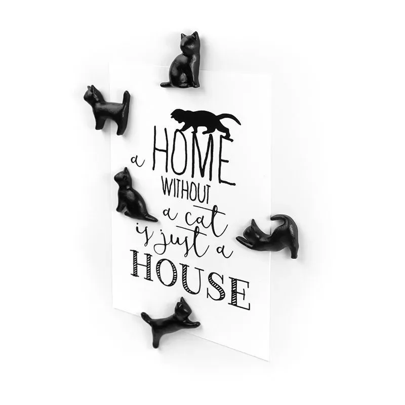 Trendform Magneten Katten Zwart Set van 5 Stuks Meow