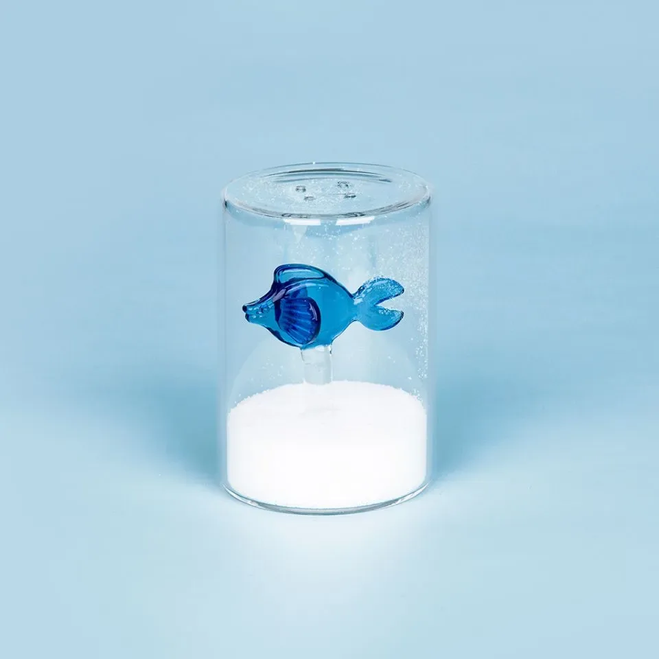 Balvi Zoutstrooier Vis Blauw Glas