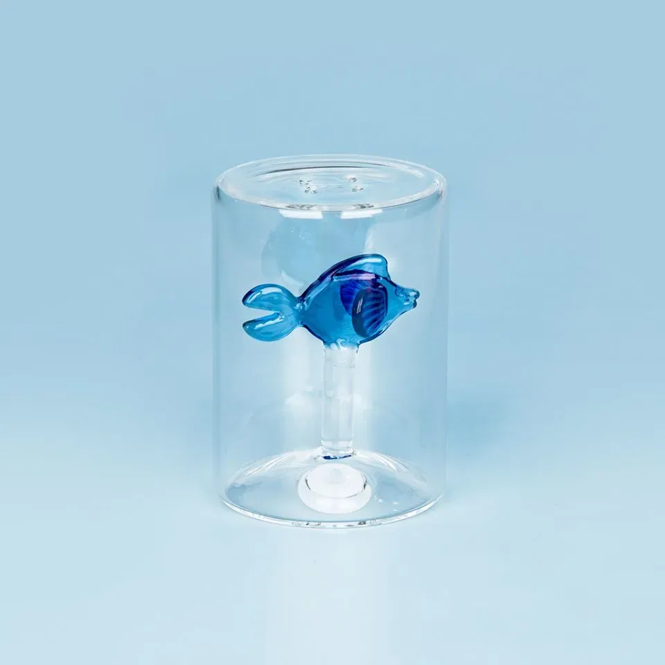 Balvi Zoutstrooier Vis Blauw Glas