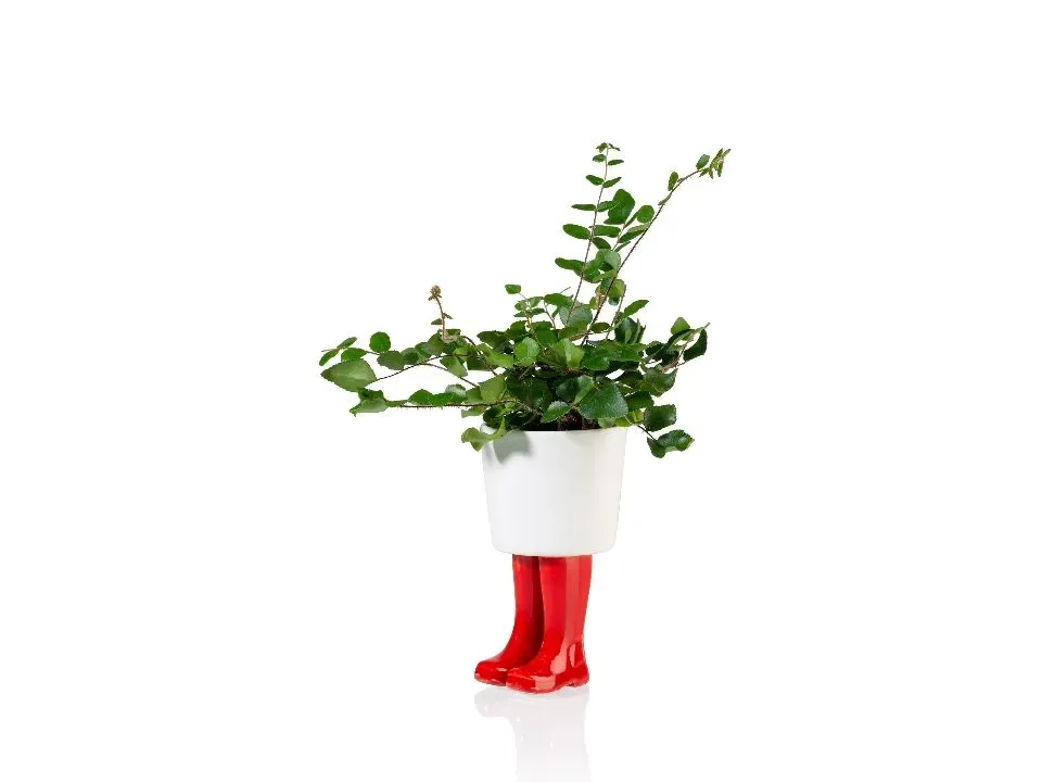 Bitten Design Bloempot Regenlaarzen Rood