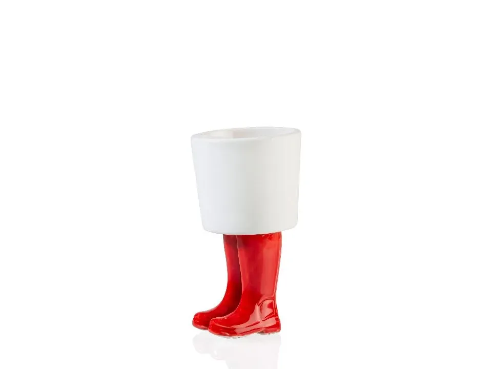 Bitten Design Bloempot Regenlaarzen Rood