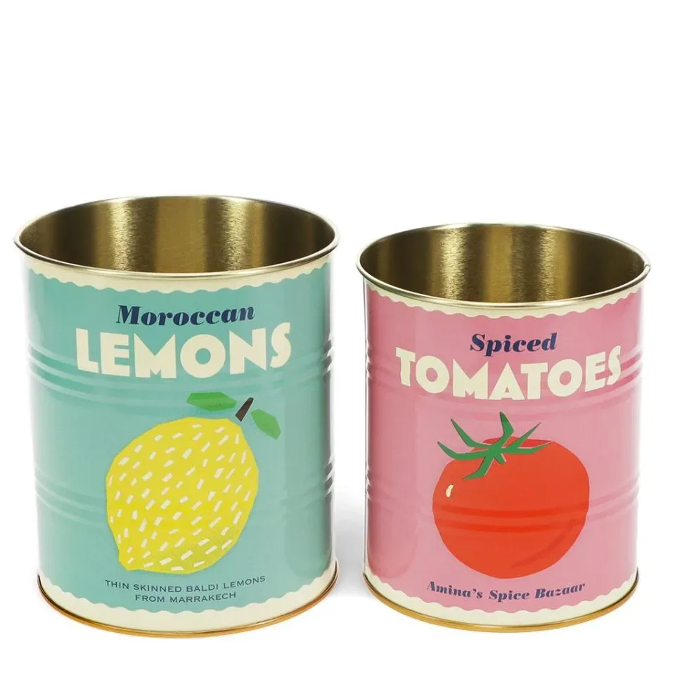 Rex London Voorraad Blikken Lemons en Tomatoes x2