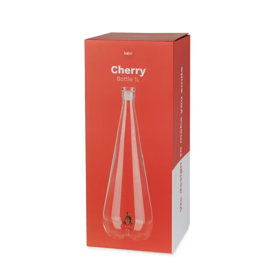 Balvi Waterfles Karaf Kers 1L Glas