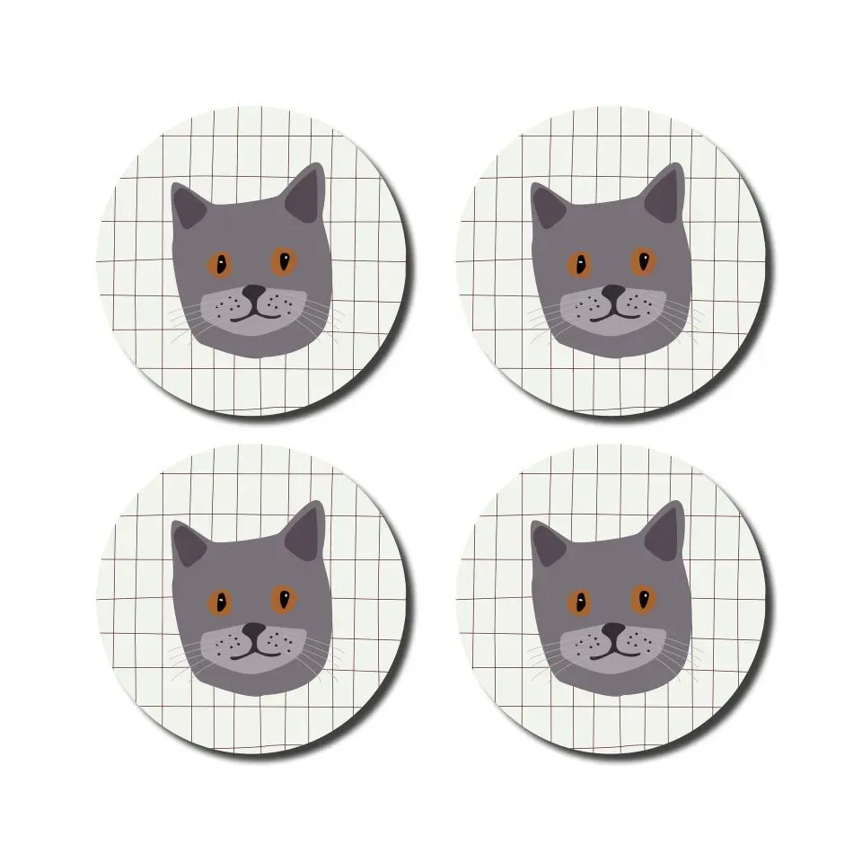 Onderzetters Kat Poes x4 De Lange Tafel