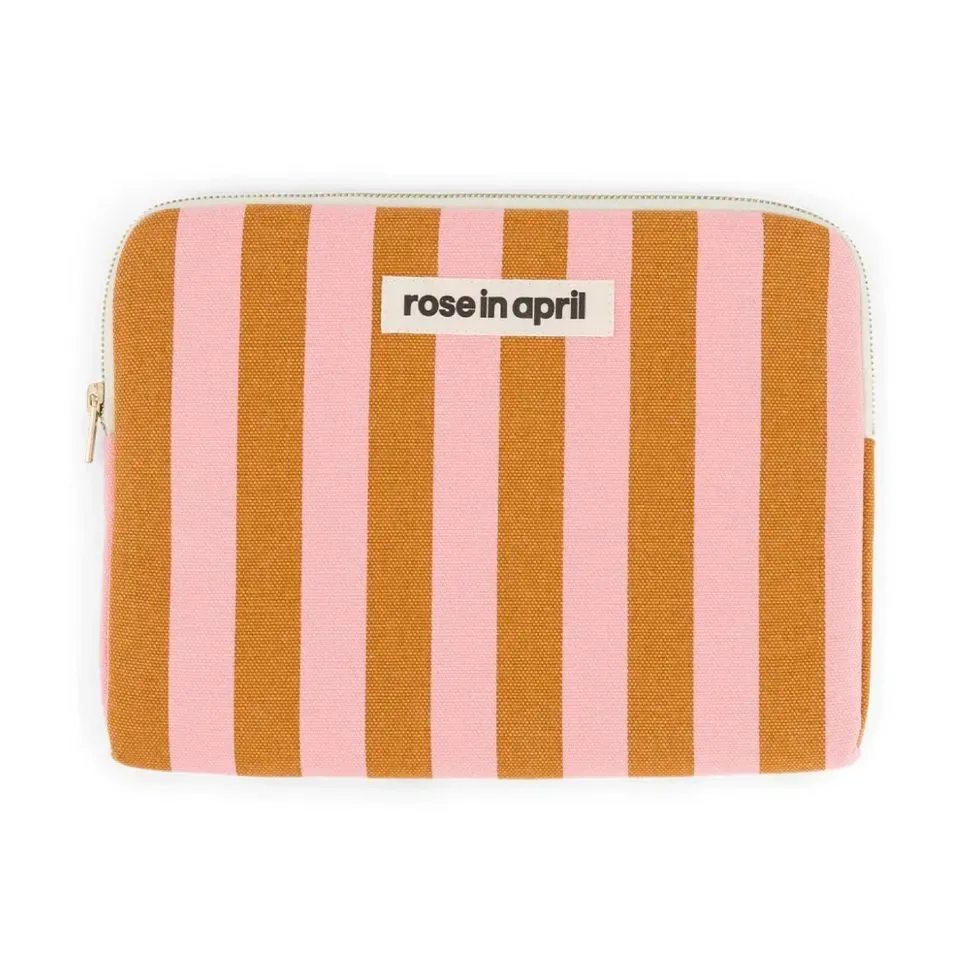 Rose in April Ipad Hoes Caramel Roze Strepen