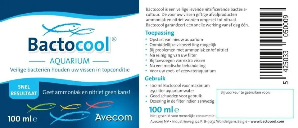 Bactocool® Aquarium 100 mL - levende en veilige bacterien - geef ammoniak en nitriet geen kans!