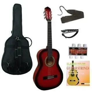 MSA kinder/jeugd-gitaar klassiek 3/4, rood, met starterset