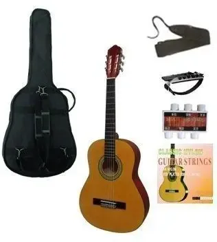 MSA kinder/jeugd-gitaar klassiek 3/4, naturel glans, met starterset, voor linkshandigen