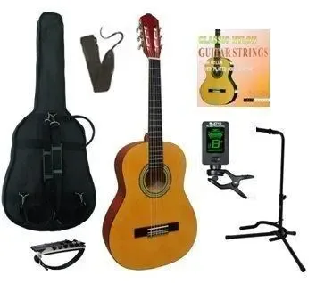 MSA kinder/jeugd-gitaar klassiek 3/4, naturel glans, met starterset plus