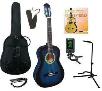 MSA kinder/jeugd-gitaar klassiek 3/4, blauw, met starterset plus