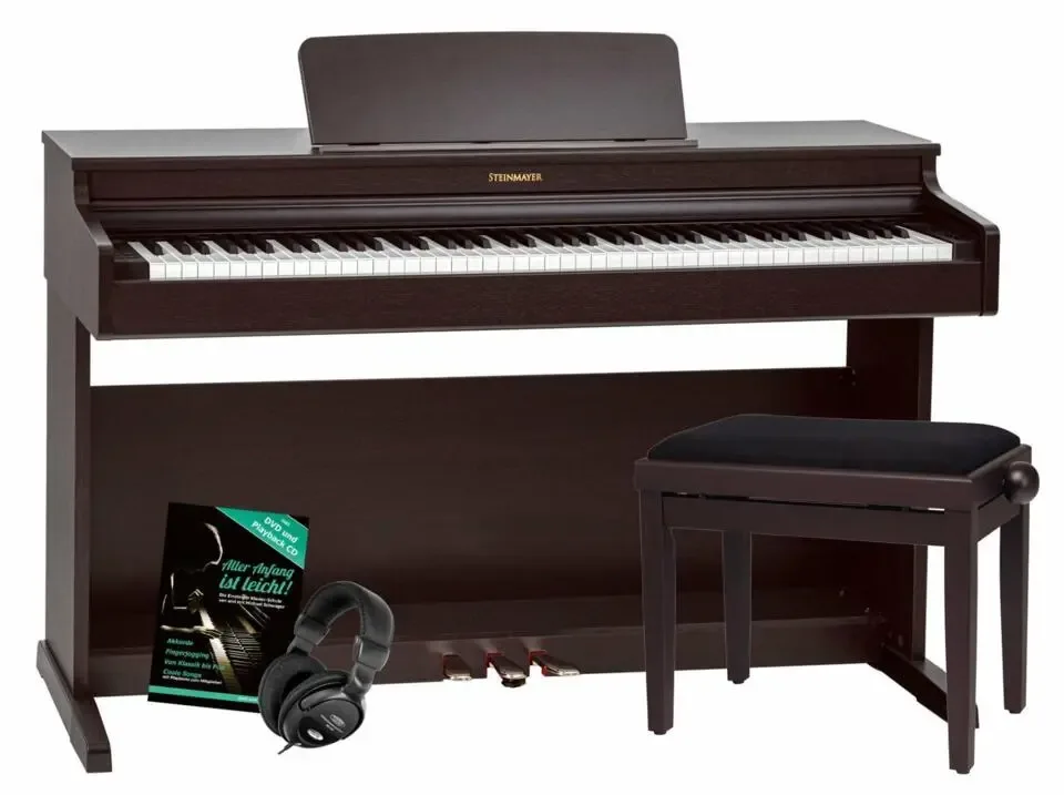 Steinmayer DP-321 RW Digitale Piano Rosewood met bank, koptelefoon en leermethode: Boek, DVD en meespeel-CD (D)
