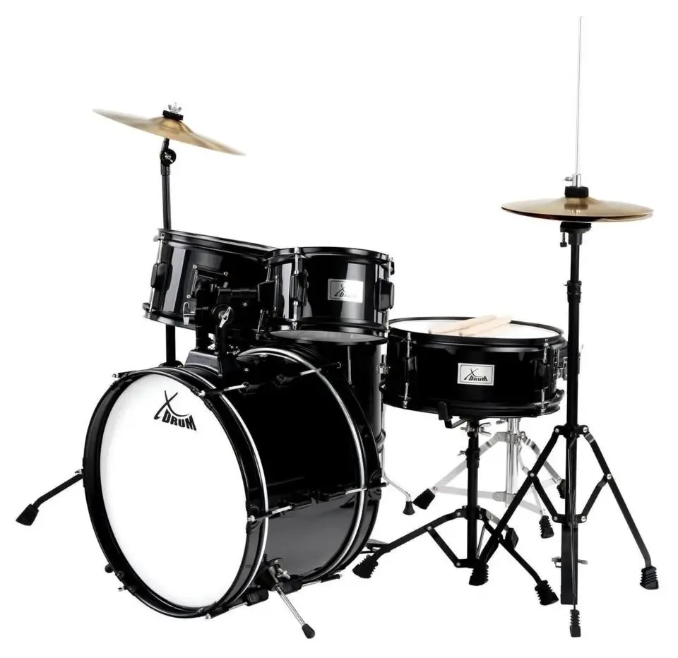 XDrum Junior Pro II Black Kid's Drum Set (5-9j)
