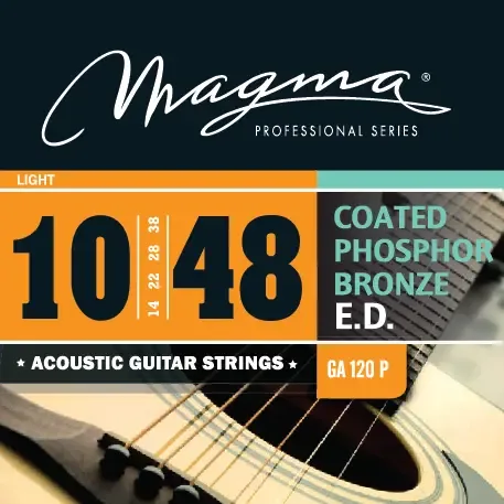 Magma coated phosphor bronze snaren voor western/folkgitaar Light 010-048