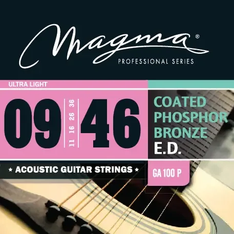 Magma coated phosphor bronze snaren voor western/folkgitaar Ultra Light 009-046