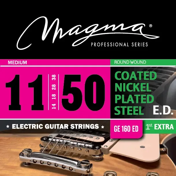Magma GE160ED snaren voor elektrische gitaar. 011-050 Coated! Lange levensduur.