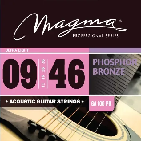 Magma phosphor bronze snaren voor western/folkgitaar Ultra Light 009-046